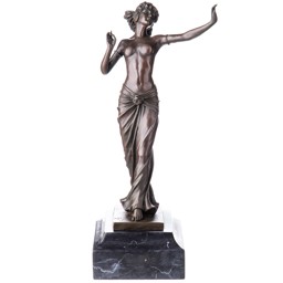 Mutasd a Táncosnő, női akt bronz szobor, Art Deco részleteit! Kép a Táncosnő, női akt bronz szobor, Art Deco