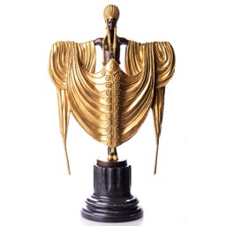 Mutasd a Táncosnő, női akt bronz szobor, Art Deco részleteit! Kép a Táncosnő, női akt bronz szobor, Art Deco