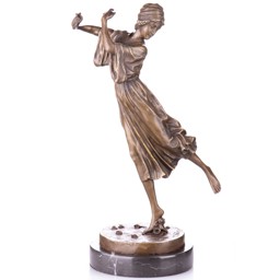 Mutasd a Táncoló lány bronz szobor, Art Deco részleteit! Kép a Táncoló lány bronz szobor, Art Deco