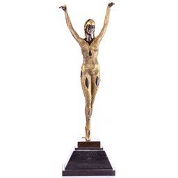 Mutasd a Táncosnő bronz szobor, Art Deco részleteit! Kép a Táncosnő bronz szobor, Art Deco