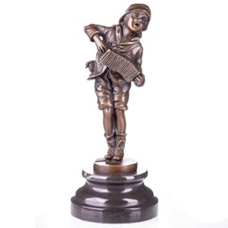 Mutasd a Fiú harmonikával, bronz szobor, Art Deco részleteit! Kép a Fiú harmonikával, bronz szobor, Art Deco