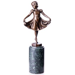 Mutasd a Balerina - bronz szobor, Art Deco részleteit! Kép a Balerina - bronz szobor, Art Deco