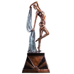 Mutasd a Táncosnő - bronz szobor, Art Deco részleteit! Kép a Táncosnő - bronz szobor, Art Deco
