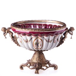 Mutasd a Porcelán-bronz tál angyalokkal részleteit! Kép a Porcelán-bronz tál angyalokkal