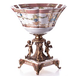 Mutasd a Porcelán-bronz tál angyalokkal részleteit! Kép a Porcelán-bronz tál angyalokkal