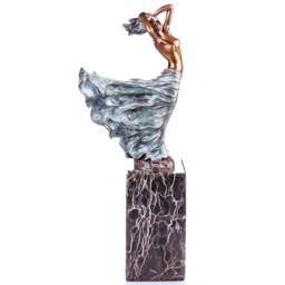 Mutasd a Női akt kék patinával - bronz szobor márványtalpon részleteit! Kép a Női akt kék patinával - bronz szobor márványtalpon