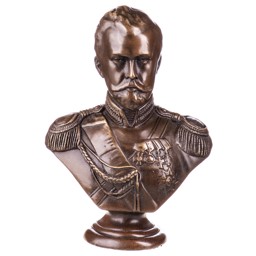 Mutasd a II. Miklós orosz cár - bronz mellszobor részleteit! Kép a II. Miklós orosz cár - bronz mellszobor