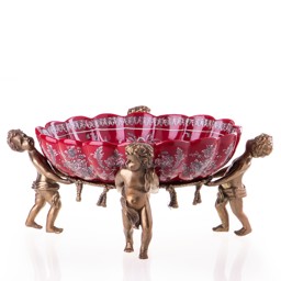 Mutasd a Porcelán-bronz tál angyalokkal részleteit! Kép a Porcelán-bronz tál angyalokkal