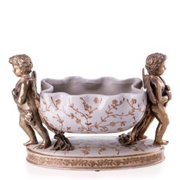 Mutasd a Porcelán-bronz tál angyalokkal részleteit! Kép a Porcelán-bronz tál angyalokkal