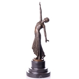 Mutasd a Táncosnő bronz szobor, Art Deco részleteit! Kép a Táncosnő bronz szobor, Art Deco