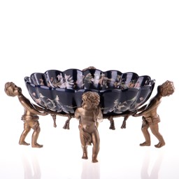 Mutasd a Porcelán-bronz tál angyalokkal részleteit! Kép a Porcelán-bronz tál angyalokkal