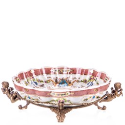 Mutasd a Porcelán-bronz tál angyalokkal részleteit! Kép a Porcelán-bronz tál angyalokkal