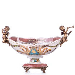 Mutasd a Porcelán-bronz tál angyalokkal részleteit! Kép a Porcelán-bronz tál angyalokkal