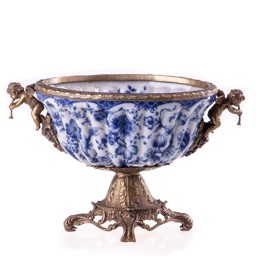 Mutasd a Porcelán-bronz tál angyalokkal részleteit! Kép a Porcelán-bronz tál angyalokkal