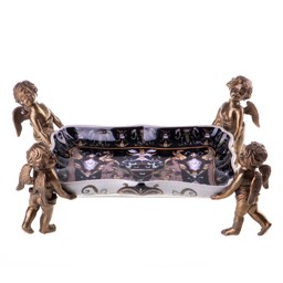 Mutasd a Porcelán-bronz tál angyalokkal részleteit! Kép a Porcelán-bronz tál angyalokkal