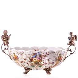 Mutasd a Porcelán-bronz tál angyalokkal részleteit! Kép a Porcelán-bronz tál angyalokkal