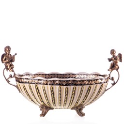 Mutasd a Porcelán-bronz tál angyalokkal részleteit! Kép a Porcelán-bronz tál angyalokkal