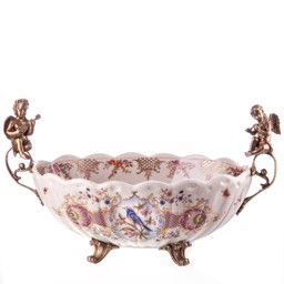 Mutasd a Porcelán-bronz tál angyalokkal részleteit! Kép a Porcelán-bronz tál angyalokkal