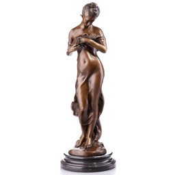 Mutasd a Női akt galambbal - bronz szobor márványtalpon részleteit! Kép a Női akt galambbal - bronz szobor márványtalpon