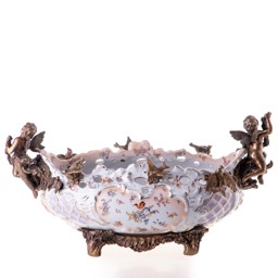 Mutasd a Porcelán-bronz tál angyalokkal részleteit! Kép a Porcelán-bronz tál angyalokkal