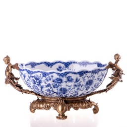 Mutasd a Porcelán-bronz tál angyalokkal részleteit! Kép a Porcelán-bronz tál angyalokkal