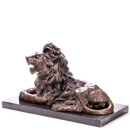 Mutasd a Oroszlán - bronz szobor márványtalpon részleteit! Kép a Oroszlán - bronz szobor márványtalpon