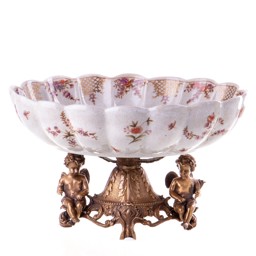 Mutasd a Porcelán-bronz tál angyalokkal részleteit! Kép a Porcelán-bronz tál angyalokkal