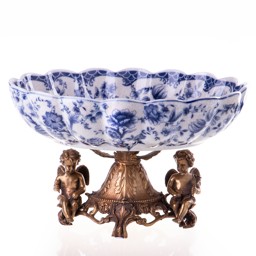 Mutasd a Porcelán-bronz tál angyalokkal részleteit! Kép a Porcelán-bronz tál angyalokkal