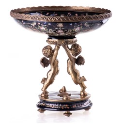 Mutasd a Porcelán-bronz tál angyalokkal részleteit! Kép a Porcelán-bronz tál angyalokkal