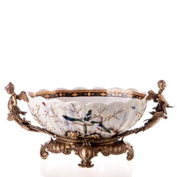 Mutasd a Porcelán-bronz tál angyalokkal részleteit! Kép a Porcelán-bronz tál angyalokkal