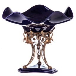 Mutasd a Porcelán-bronz tál hattyúkkal részleteit! Kép a Porcelán-bronz tál hattyúkkal