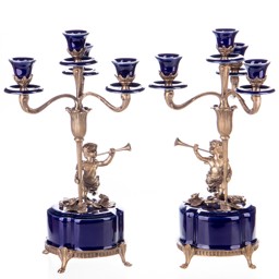 Mutasd a Porcelán-bronz gyertyatartó szett részleteit! Kép a Porcelán-bronz gyertyatartó szett