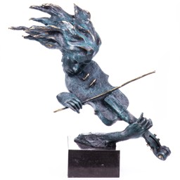 Mutasd a Hegedűművész - modern bronz szobor patinával részleteit! Kép a Hegedűművész - modern bronz szobor patinával