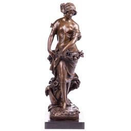 Mutasd a Nő virágokkal - bronz szobor, Jugendstil részleteit! Kép a Nő virágokkal - bronz szobor, Jugendstil