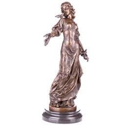 Mutasd a Nő madarakkal - bronz szobor, Jugendstil részleteit! Kép a Nő madarakkal - bronz szobor, Jugendstil