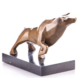 Mutasd a Bika - modern bronz szobor márványtalpon részleteit! Kép a Bika - modern bronz szobor márványtalpon