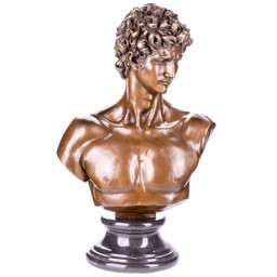 Mutasd a Dávid mellszobor - bronz szobor részleteit! Kép a Dávid mellszobor - bronz szobor