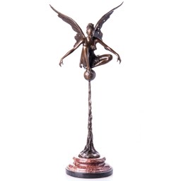 Mutasd a Tündér - bronz szobor, Jugendstil részleteit! Kép a Tündér - bronz szobor, Jugendstil