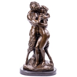 Mutasd a Nimfa és faun - bronz szobor márványtalpon részleteit! Kép a Nimfa és faun - bronz szobor márványtalpon