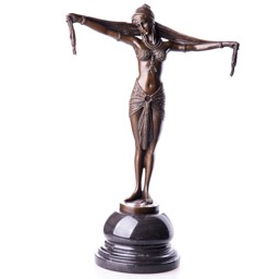 Mutasd a Táncosnő sállal - bronz szobor részleteit! Kép a Táncosnő sállal - bronz szobor