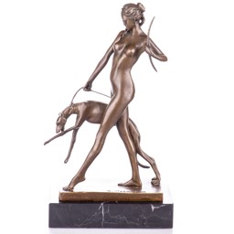 Mutasd a Diana agárral, mitológiai bronz szobor részleteit! Kép a Diana agárral, mitológiai bronz szobor