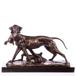 Mutasd a Vizsla nyúllal - bronz szobor részleteit! Kép a Vizsla nyúllal - bronz szobor