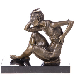 Mutasd a Faun, erotikus bronz szobor márványtalpon részleteit! Kép a Faun, erotikus bronz szobor márványtalpon