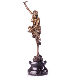 Mutasd a Korinthoszi táncosnő - bronz szobor márványtalpon, Art Deco  részleteit! Kép a Korinthoszi táncosnő - bronz szobor márványtalpon, Art Deco