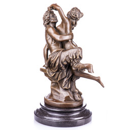 Mutasd a Nimfa és faun - bronz szobor márványtalpon részleteit! Kép a Nimfa és faun - bronz szobor márványtalpon