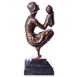 Mutasd a Oblivion - bronz szobor márványtalpon, Art Deco részleteit! Kép a Oblivion - bronz szobor márványtalpon, Art Deco