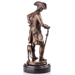 Mutasd a II. Frigyes porosz király vadászkutyával - bronz szobor részleteit! Kép a II. Frigyes porosz király vadászkutyával - bronz szobor