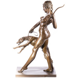 Mutasd a Diana agárral, mitológiai bronz szobor részleteit! Kép a Diana agárral, mitológiai bronz szobor