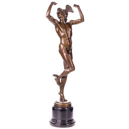 Mutasd a Hermész - bronz szobor márványtalpon részleteit! Kép a Hermész - bronz szobor márványtalpon
