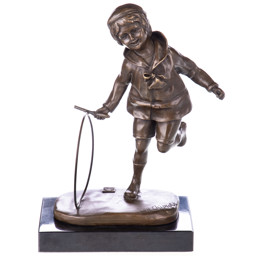 Mutasd a Boy with Hoop - bronz szobor részleteit! Kép a Boy with Hoop - bronz szobor